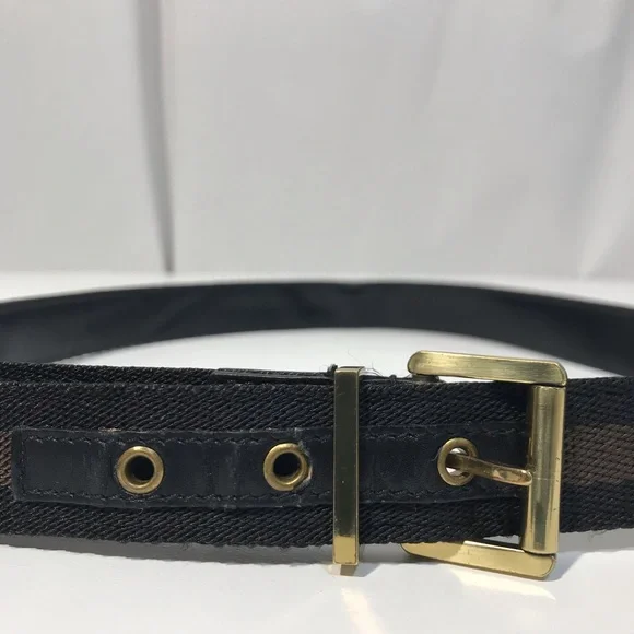 Authentic Gucci Woven Web and Leather Black & Chocolate  display picture 1